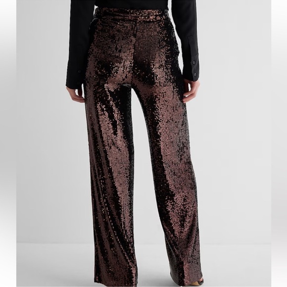 Express High Waisted Sequin Wide Leg Pants NWT - Picture 2 of 14